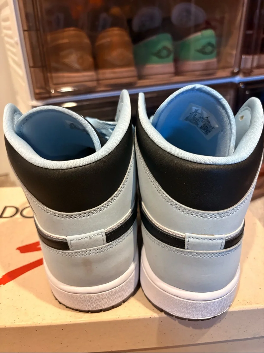 Men’s Jordan 1s Light Blue, Black, White